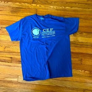 Worn youth group t-shit.